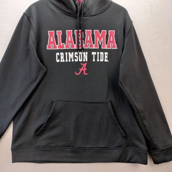 Alabama Crimson Tide Hoodie Mens Size Large Colosseum Black Spellout Sweatshirt - Picture 3 of 13